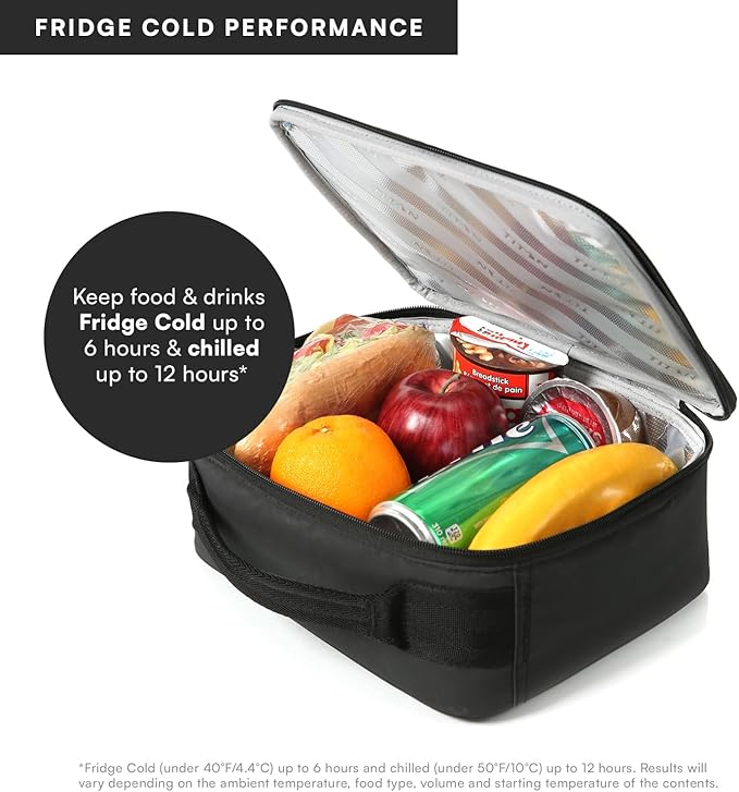 Titan Fridge Cold Lunch Box With 2 350g Ice Walls®, Black Ice