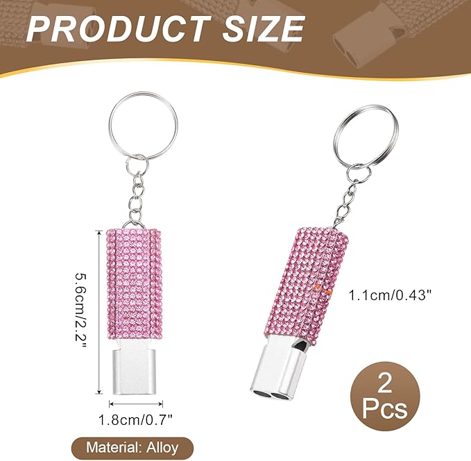 PATIKIL Emergency Whistle with Keychain, Bling Safety Survival Whistles Rescue Signaling Loud for Outdoor Camping Hiking Boating Hunting Fishing