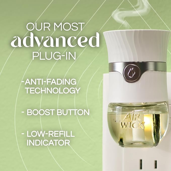 Air Wick Plug In Advanced Scented Oil,Winter Woods + Frosted Ivy,Air Fresheners for Home Long Lasting,Home Room Fresheners,Air Freshener Plug In, House Essentials for Small Spaces + Large Spaces,5 ct