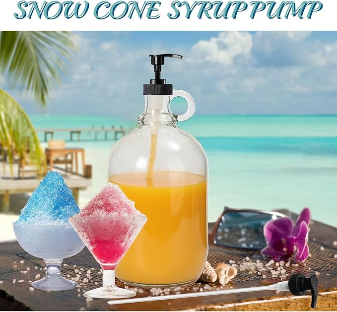 Gallon Pump Dispenser, Fits Most 1 Gallon Jugs and Containers 38/400 Snow Cone Syrup Pump Lid Top Replacement for Sanitizer, Lotion, Shampoo, Conditioner (Balck - 12 Pack)