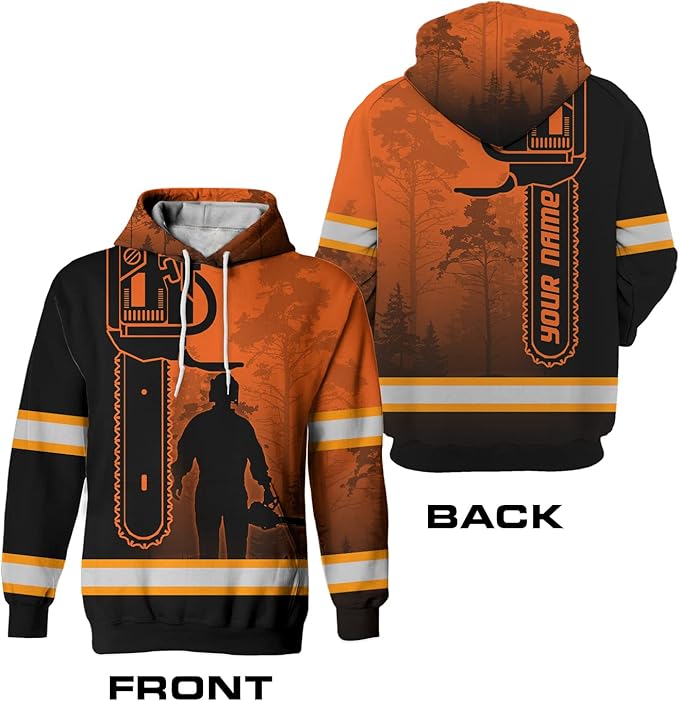 Matedecor High Visibility Hi Vis Hoodie for Men - Jobs Collection Custom Name Class 3 Reflective Safety Workwear