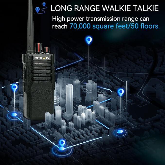 Retevis RT29 Two Way Radio Long Range,Heavy Duty 2 Way Radios Rugged,Professional Walkie Talkies with Waterproof Speaker Mic,3200mAh,Emergency Radios for Construction School Security Patrol (4 Pack)