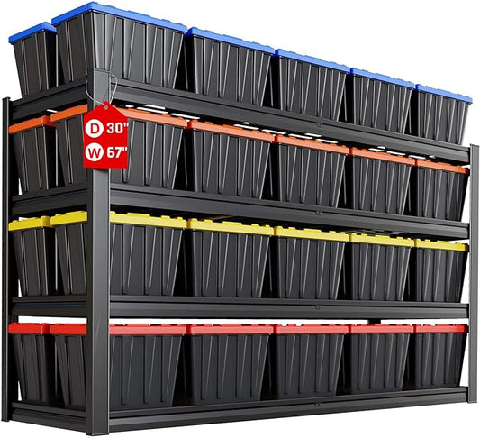 67" Wide Garage Shelving Unit, 30" D Heavy Duty Garage Storage Shelves,3500 LBS Capacity, Industrial Adjustable Shelves for Basement,Kitchen,Warehouse