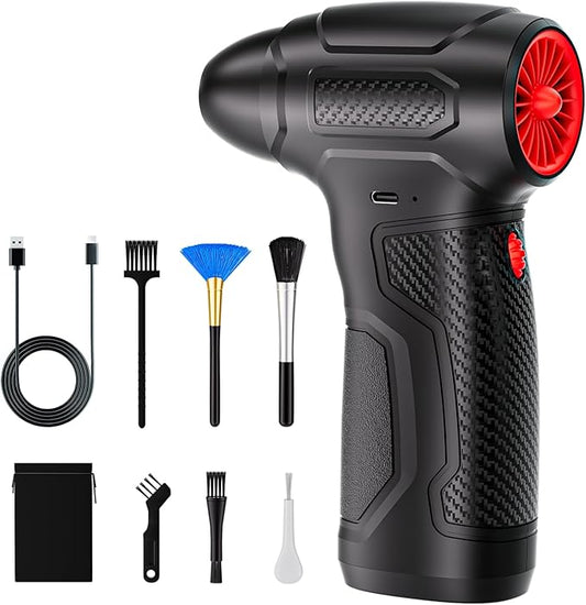Compressed Air Duster, Mini Blower, Turbo Fan, 200000RPM Electric Duster,Rechargeable Cordless Air Blower,Replaces Compressed Air Cans for Outdoor,Offices,Car,Crevice Cleaning,Keyboard Cleaning