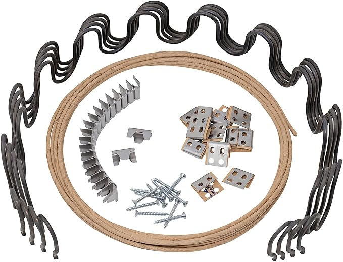House2Home 31" Couch Spring Repair Kit - Fix Sofa Support, Includes 4 Springs, Clips, Stay Wire, Screws & Instructions