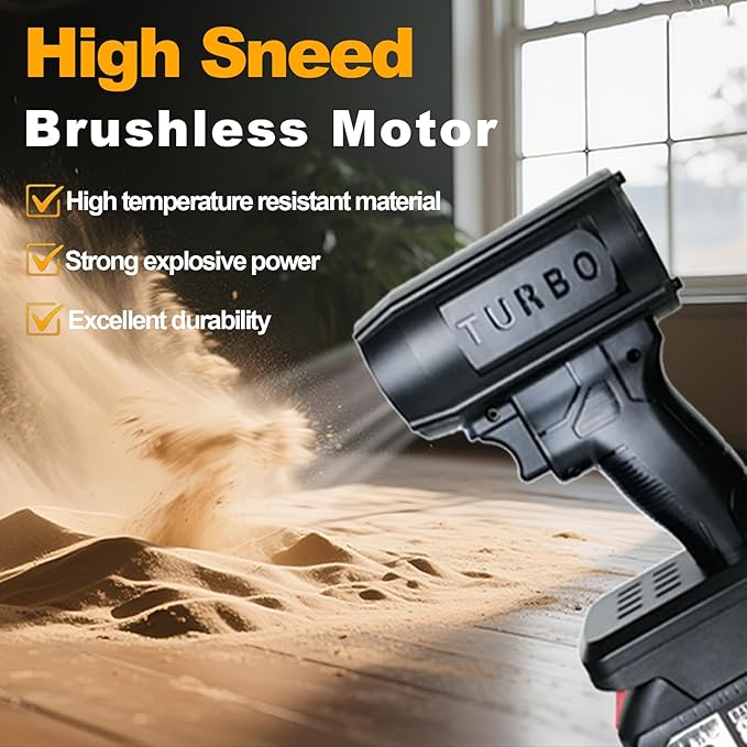 Electric Cordless Leaf Blower, 150,000 RPM Turbo, 200 Mph, High-Power Blower, Portable Handheld Leaf Blower for Patio Cleaning, Lawn Care, Blowing Leaves (for Milwaukee)
