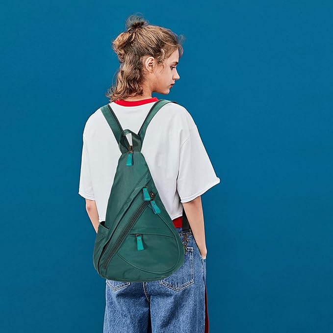 KL928 Nylon Sling Bag - Small Crossbody Backpack Shoulder Casual Daypack Multipurpose Rucksack for Men Women