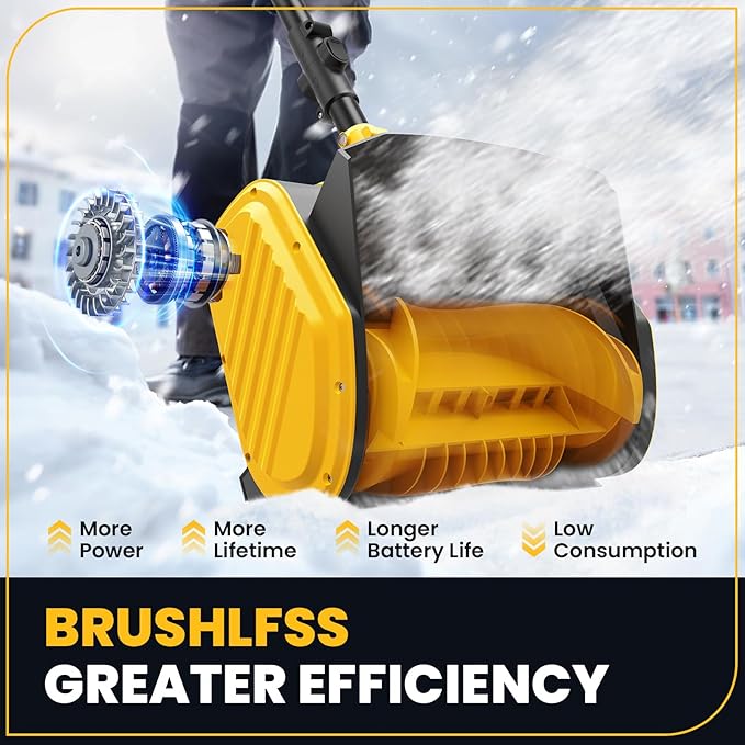 Electric Snow Shovel for Dewalt 20V Max Battery, 11" Brushless Snow Blower with Adjustable Handle, Max 26 FT Snow Thrower, Cordless Snow Shovel 20V for Driveway, Sidewalk, Patio, Deck (No Battery)