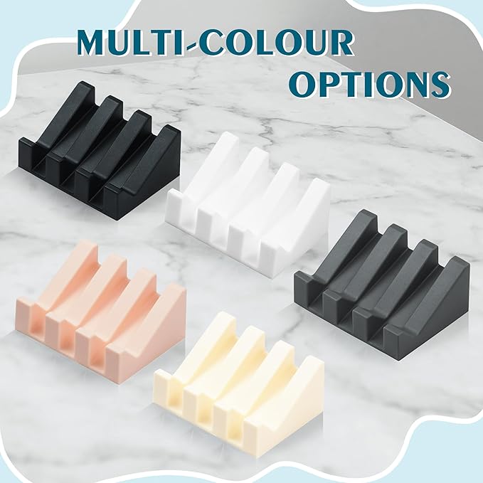 Silicone Soap Dish with Drain, Upgrade Double Suction Cups at The Bottom for Anti-Slip and Stability, Soap Dish Shower Waterfall Bar Soap Holder Tray with Drain Soap Holder (1, White)