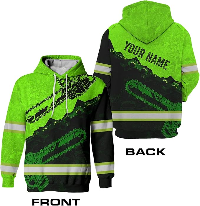 Matedecor High Visibility Hi Vis Hoodie for Men - Jobs Collection Custom Name Class 3 Reflective Safety Workwear