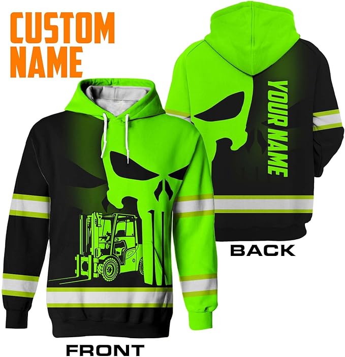 Matedecor High Visibility Hi Vis Hoodie for Men - Jobs Collection Custom Name Class 3 Reflective Safety Workwear