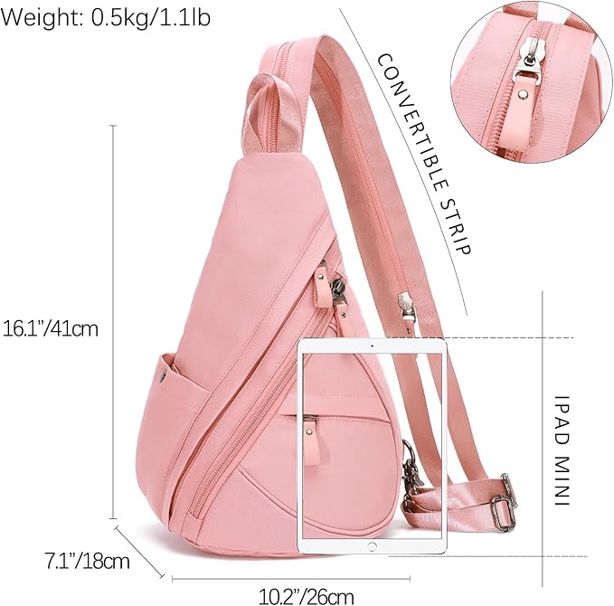 KL928 Nylon Sling Bag - Small Crossbody Backpack Shoulder Casual Daypack Multipurpose Rucksack for Men Women