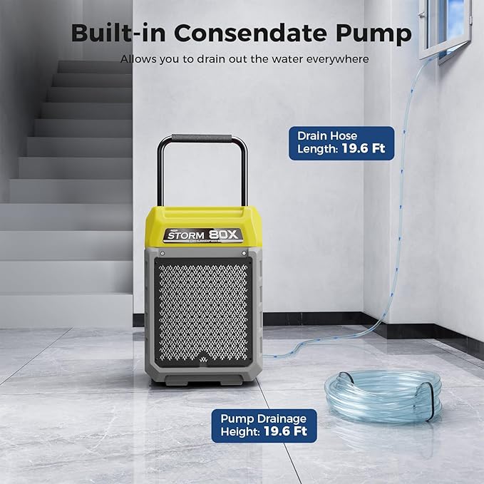 ALORAIR 170 Pints LGR Commercial Dehumidifier with Pump & Drain Hose, Portable Insutrial Dehumidifier for Basments, Home, Job Sites, Fit for 2,100 Sq.Ft Space with Wheels