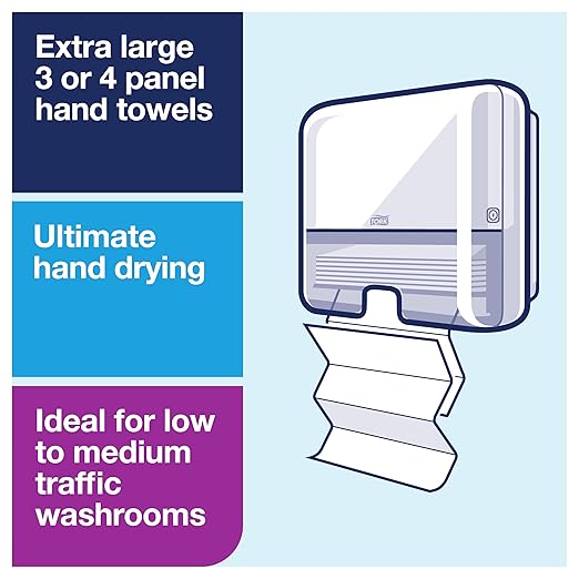 Tork Xpress Mini Multifold Hand Towel Dispenser White H2, One-at-a-Time Dispensing, Elevation Range, 553120