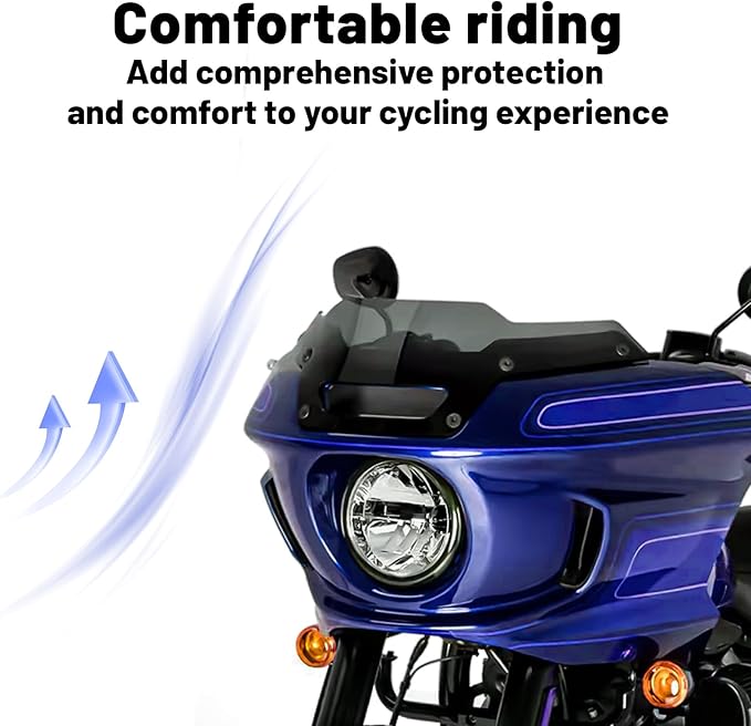 Detachable Windscreen Windshield Compatible for Harley Softail Low Rider ST FXLRST 2022-2024 ,El Diablo FXRST 2022，smoke