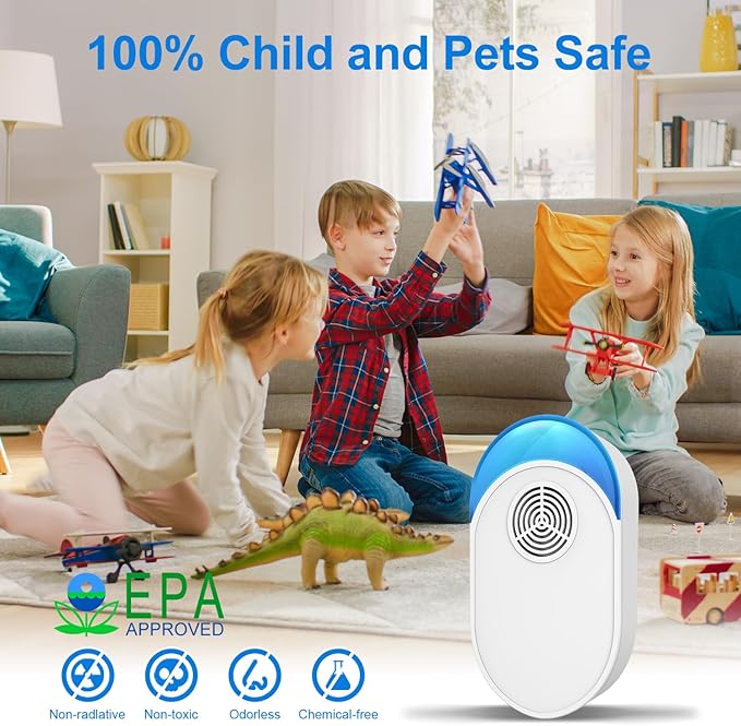 2025 Upgraded Ultrasonic Repeller 8 Packs, Indoor Ultrasonic and Repellent for Roach, Rodent, Mouse, Bugs, Ant, Mosquito, Mice, Spider, Electronic Plug in Pest Control