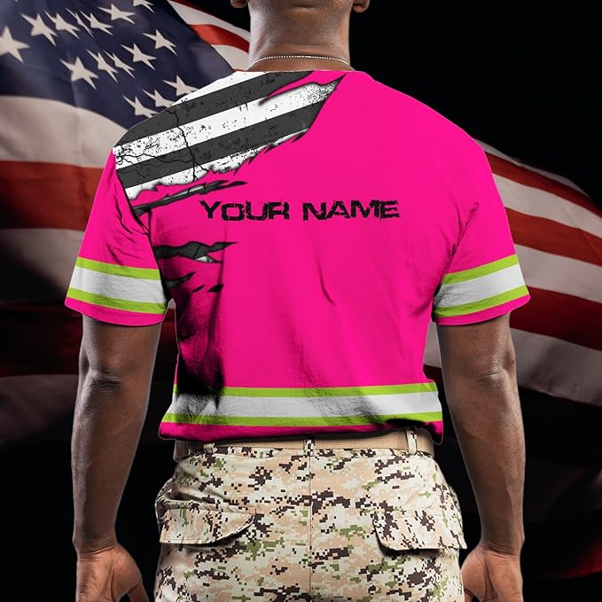 Color US Flag High Visibility Hoodie for Men Women Reflective Tapes Safety Workwear for Worker Runner Patriotic