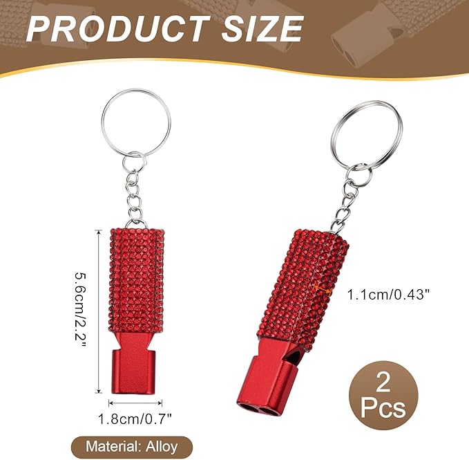 PATIKIL Emergency Whistle with Keychain, Bling Safety Survival Whistles Rescue Signaling Loud for Outdoor Camping Hiking Boating Hunting Fishing