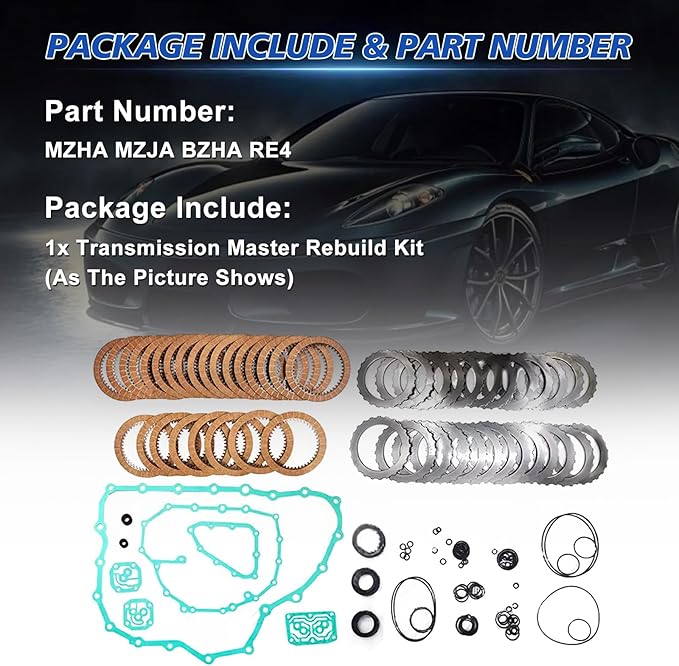 MZHA MZJA BZHA RE4 Auto Transmission Master Rebuild Kit Fits for 2007-2010 CR-V 2.4L Car Aftermarket Parts