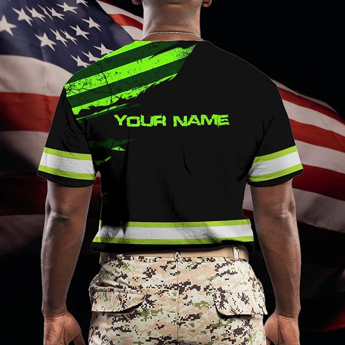 Color US Flag High Visibility Hoodie for Men Women Reflective Tapes Safety Workwear for Worker Runner Patriotic