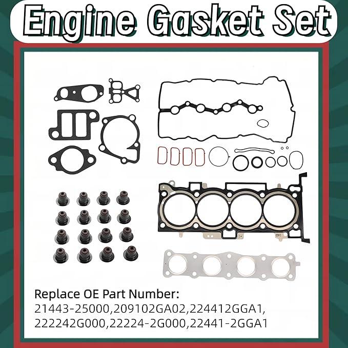G4KJ 2.4L Engine Rebuild Overhaul Gasket Kit & Pistons Replacement Fit for Hyundai KIA Optima Tucson Sorento Sportage 2011-2020 GDI 23410-2G500 21020-25120