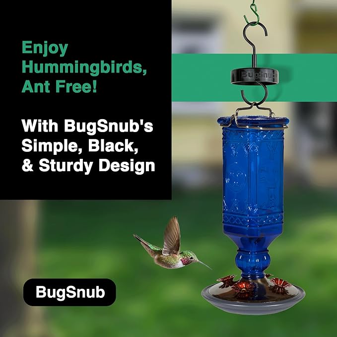 Hanging Ant Guard (3-pack)- Waterless Ant Defense for Hummingbird Nectar Feeders, Unique Upside-down Design, No Liquid Moat, Metal Hooks
