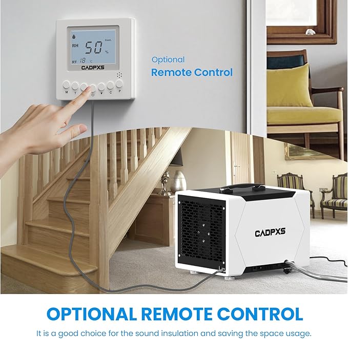 CADPXS Crawl Space Dehumidifier with Pump and Drain Hose, 80 Pint Crawlspace Dehumidifier for Commercial, Basement, Water Damage Use, Auto Defrost, Memory Start, cETL Certified, Up to 1000 Sq Ft