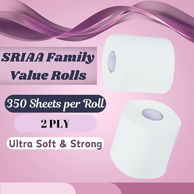 Bamboo Toilet Paper, 24 Rolls Family Value Pack, 2-Ply, 350 Sheets Per Roll – Soft, Strong, Eco-Friendly Bulk Tissue, Septic Safe and Sustainable