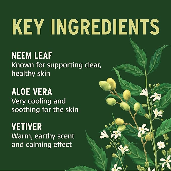 Banyan Botanicals Neem & Aloe Soap – Calming and Soothing Soap for Sensitive Skin – With Organic Neem Leaf, Aloe Vera, and Vetiver Essential Oil – 4 oz Bar – Free of Sulfates, Phthalates & Parabens