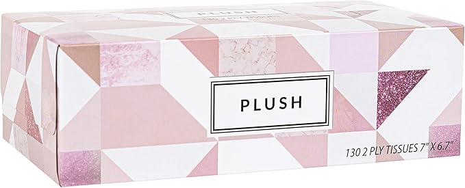 Plush Facial Tissues 130 Per Box Size 7" X 6.9" 2 Ply,Soft, Smooth, Great for Bathroom, Office, Store, School,Home, Kitchen, Or in Your Car & in Every Room (Family pack Pack of 30, 3900 Tissues total)