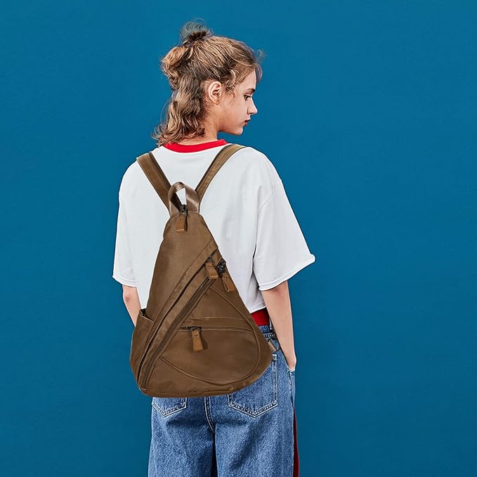 KL928 Nylon Sling Bag - Small Crossbody Backpack Shoulder Casual Daypack Multipurpose Rucksack for Men Women