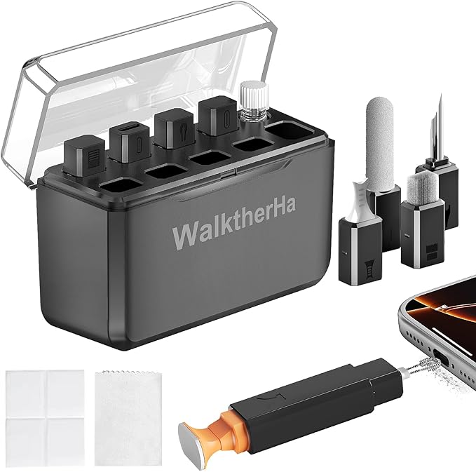 13-in-1 for iPhone Cleaning Kit Charging Port Cleaner, Phone Cleaner Repair Tool for Lightning Cable Connector Charger Speaker, iPad MacBook Samsung AirPods Pro & Charging Case, Safe for All Devices