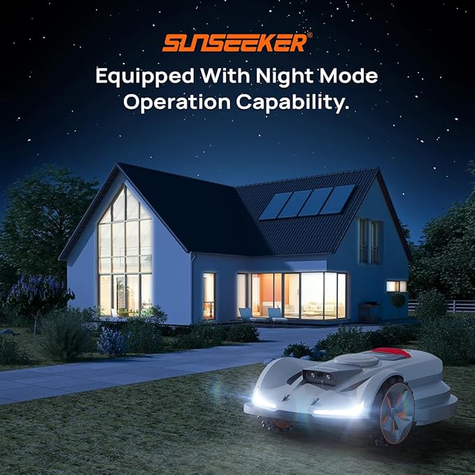 Sunseeker X7 Wireless Robot Lawn Mower 0.75 Acre/ 32,000Sq. Ft, with Smart APP Control, Vision AI System & RTK, Path Planning, Adaptive Floating Cut Height up to 4", for Medium to Large Yards
