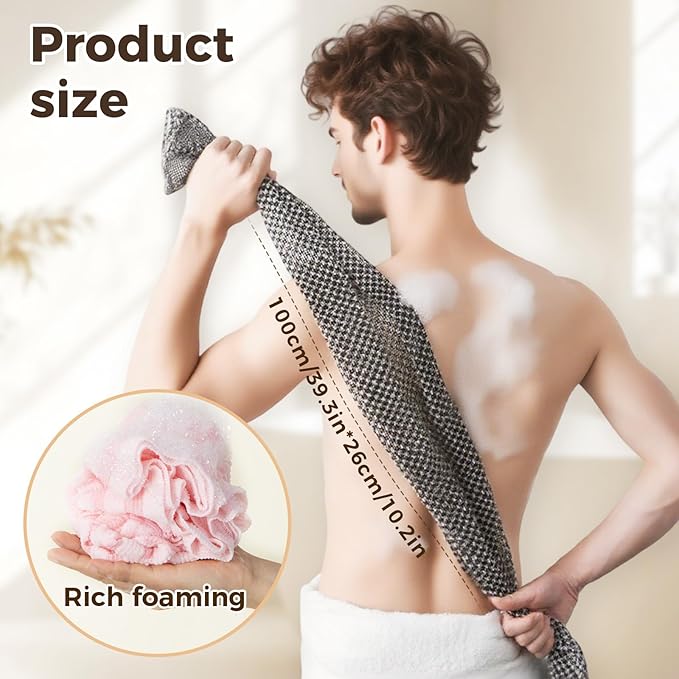 2026 New Exfoliating Shower Towel, Premium Scrub Wash Cloth for Body Face, Exfoliating Towel for Shower Travel Friendly, Quick Drying Durable and Gentle for Sensitive Skin (Mix)