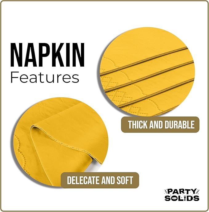 Yellow Dinner Napkins Disposable 8" x 4" Folded - 40 Pcs 2 Ply Yellow Napkins Disposable Paper Guest Towels for Bathrooms, Dinners, Everyday Parties & Party Supplies