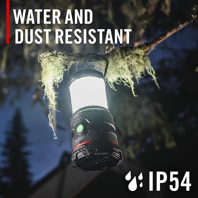 Coast EAL35R 1000 Lumen Voice-Controlled LED Emergency & Camping Area Lantern with Warm, Cool White, Day, Red & Red Flashing Mode, Power Bank Functionality - Forest