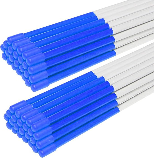 Driveway Markers Snow Stakes 60 inch Blue Plow Stakes Reflective Fiberglass, Pack of 50 for Parking Lots, Walkways