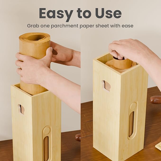 Parchment Paper Sheets Dispenser - Parchment Sheet Storage Container 12x16 Inches, Parchment Paper Holder for Kitchen Baking Supplies, Paper Not Included