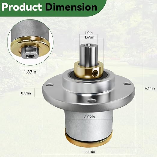 437-0006-00 Blade Spindle Assembly, Compatible with Spartan mowers 2017-2022 RZ, 2019 RZ Tuff Torq, 2019-2022 RZ Pro, 2020-2022 RZ HD Models.Spindle Model: 437-0006-00