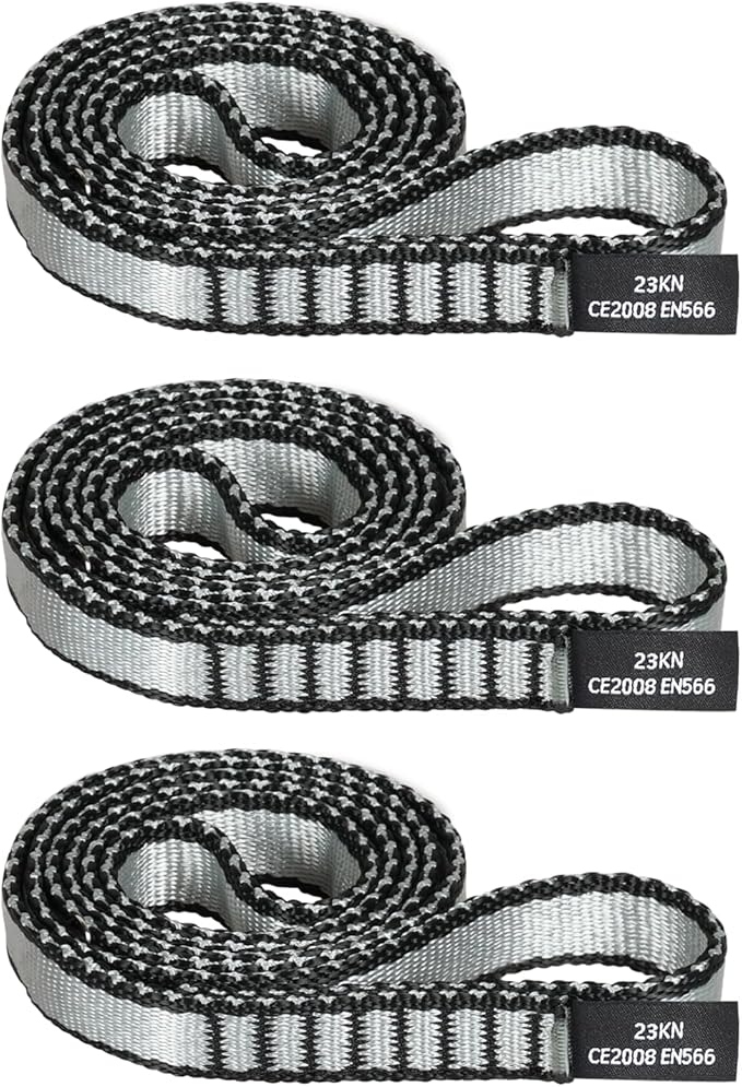 18MM Nylon Climbing Sling Runner - 23KN CE2008/EN566 Certified Outdoor Climbing Webbing for Rock Climbing, Rappelling, Mountaineering, Swing Gear, Outdoor Adventures & Emergency Anchoring