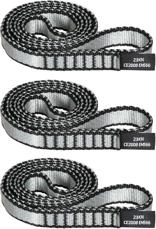 18MM Nylon Climbing Sling Runner - 23KN CE2008/EN566 Certified Outdoor Climbing Webbing for Rock Climbing, Rappelling, Mountaineering, Swing Gear, Outdoor Adventures & Emergency Anchoring