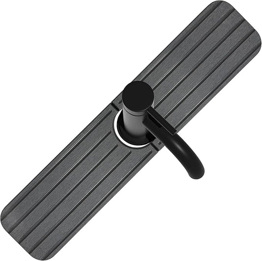 ZumenDa 20inch x 4inch Kitchen Sink Faucet Mat, Water Absorbing Stone Faucet Splash Guard for Bathroom Counter, Quick Drying Diatomite Tray for Kitchen Sink, Dark Gray