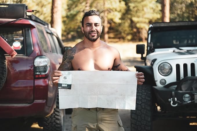 Shower Pouch XL (2' x 1') Bathing Body Wipes for Adults – Aloe-Infused Heatable & Reusable Bath Wipes for Camping, Travel, Outdoor – (10 Pack) Unscented