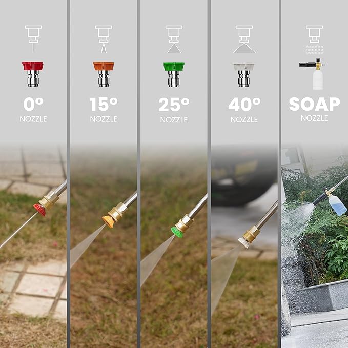 Giraffe Tools Grandfalls Retractable Pressure Washer G20B, 2500 PSI 2.2 GPM, Wall Mounted Power Washer with 65FT Hose Reel, Black Pressure Hoses, 4 Nozzles for Floor/Cars/Fences/Patios, Dark Silver