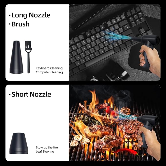 3-Gear Electric Portable Air Duster - 180000RPM Jet Dryer Blower, No Canned Air, Jet Fan for Car Dry, Computer Cleaning