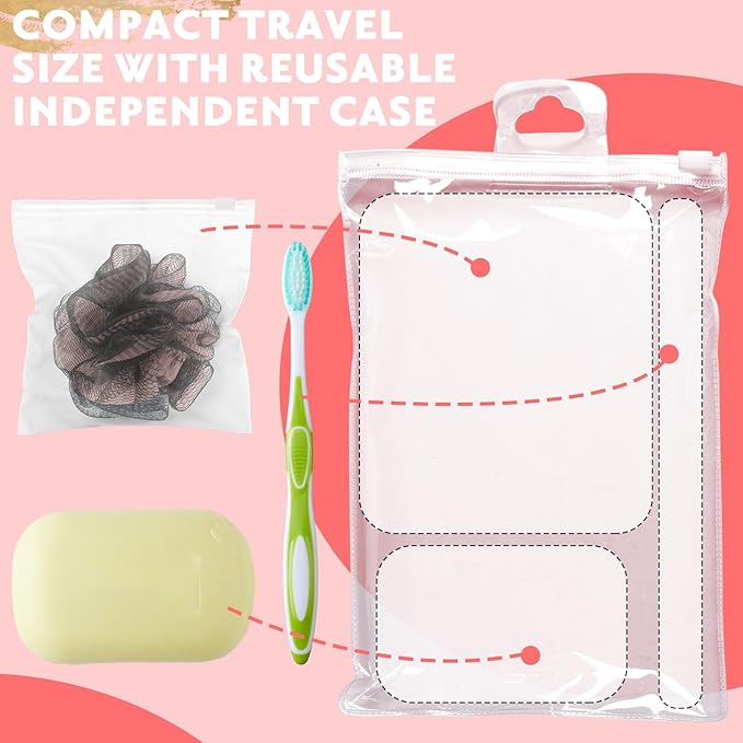 12 Pcs Travel Size Loofah Individually Wrapped, Small Shower Puff Bath Sponge Pouf Ball Bulk Mesh Bath Puff Mini Loofah Sponge with Case Bulk for Shower Care (25g,Fantasy)