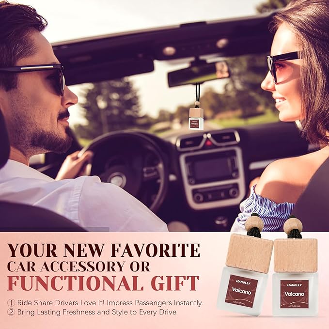 Car Air Freshener Hanging 2 Pack – Volcano Car Freshener Diffuser, Fall Car Air Freshener for Women and Men, Lasting up to 45 Days.0.27 FL OZ/8ML