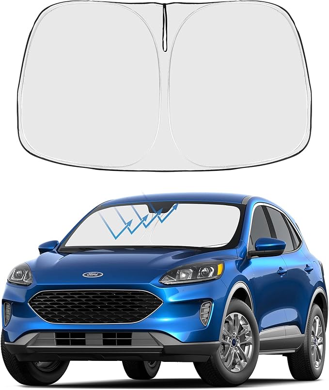 Proadsy Custom Fit Ford Escape 2020-2025 Windshield Sun Shade 4-Layer Foldable Front Sunshade Protector Sun Visor Blocks UV Rays Keep Car Cooler