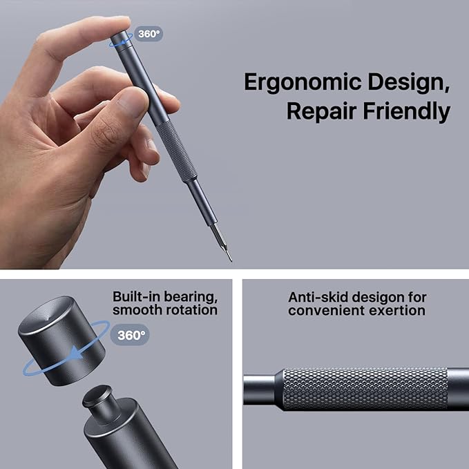 Gifts for Men, AXTH 37in1 Small Precision Screwdriver Set, Christmas Stocking Stuffers for Men Adults Him, Professional Magnetic Mini Repair Tool Kit for Computer, Watch, Laptop, Tiny Electronic