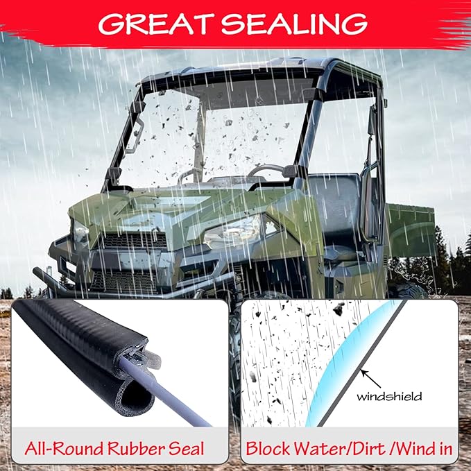 StarknightMT Ranger Windshield Compatible With Polaris Ranger Midsize 500 570 ETX EV 2015-2025, Scratch-Resistant Ranger 570 Front Full Windshield, Clear